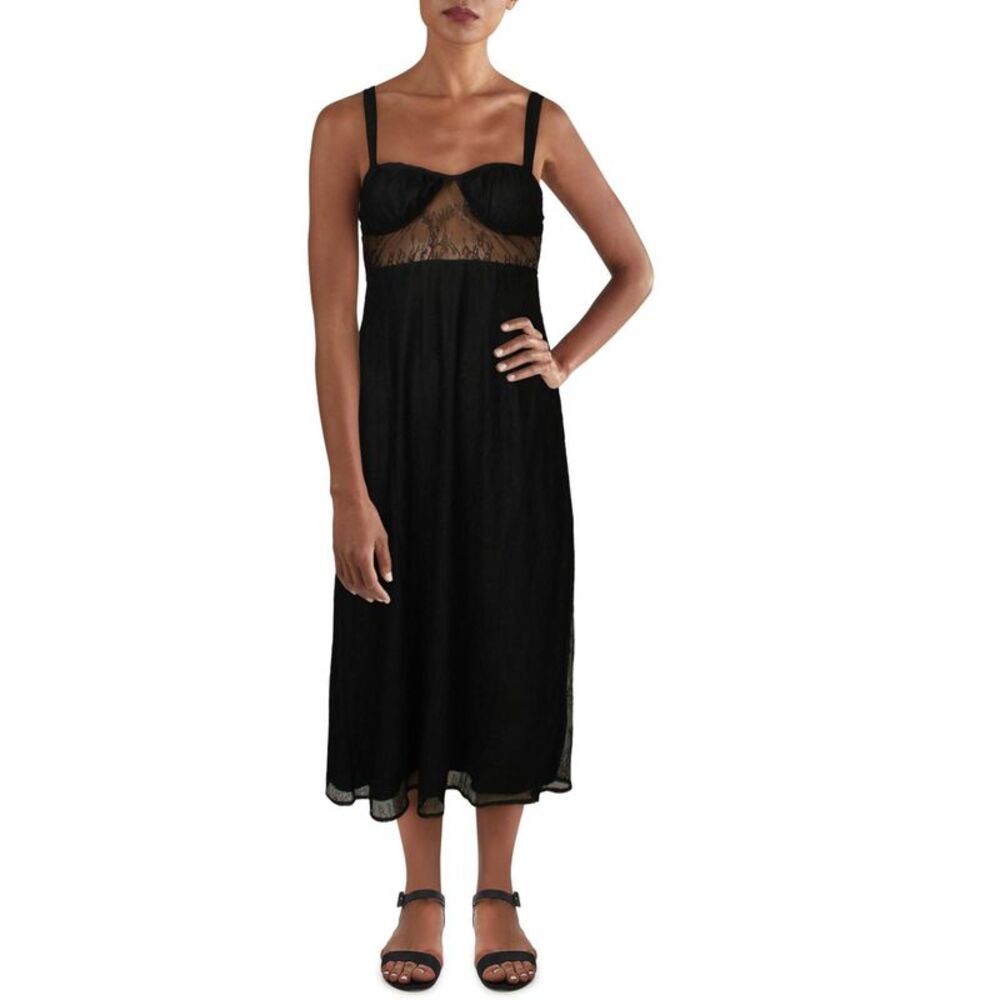 DANIELLE BERNSTEIN Womens Sleeveless Midi Party Fit + Flare Dress